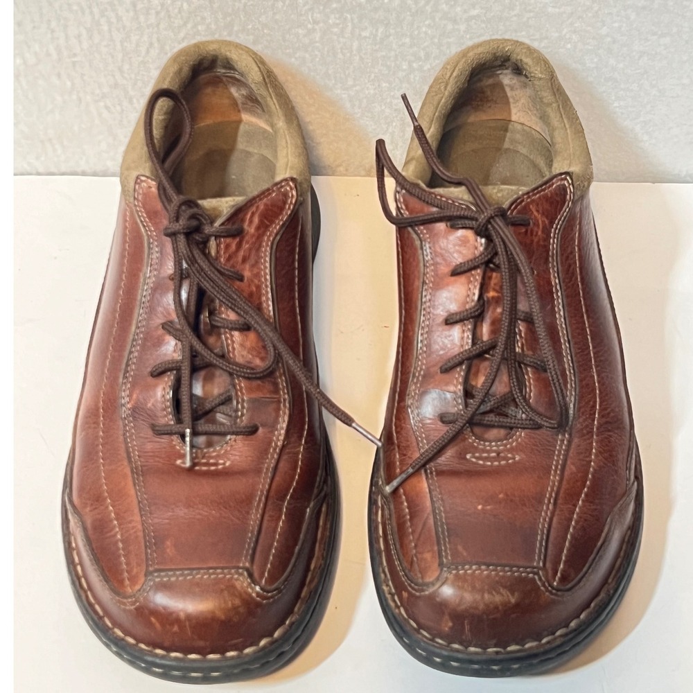 Clarks Brown Leather Lace Up Casual Comfort Shoes‎ Mens 8.5 M